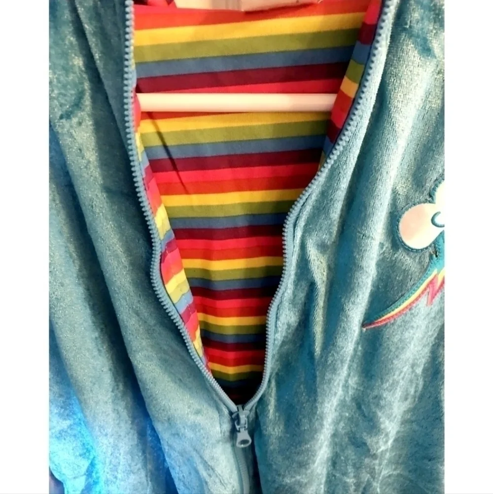 NWT My Little Pony Rainbow Dash Hoodie Adult L/XL Halloween Costume Cosplay New - Picture 9 of 13